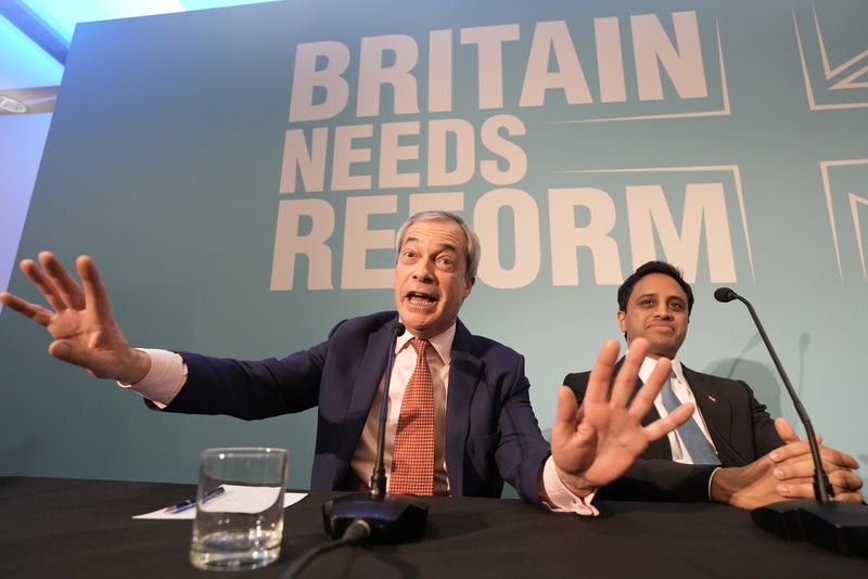 Third of Tory voters switch to Reform as Farage’s party tops polls