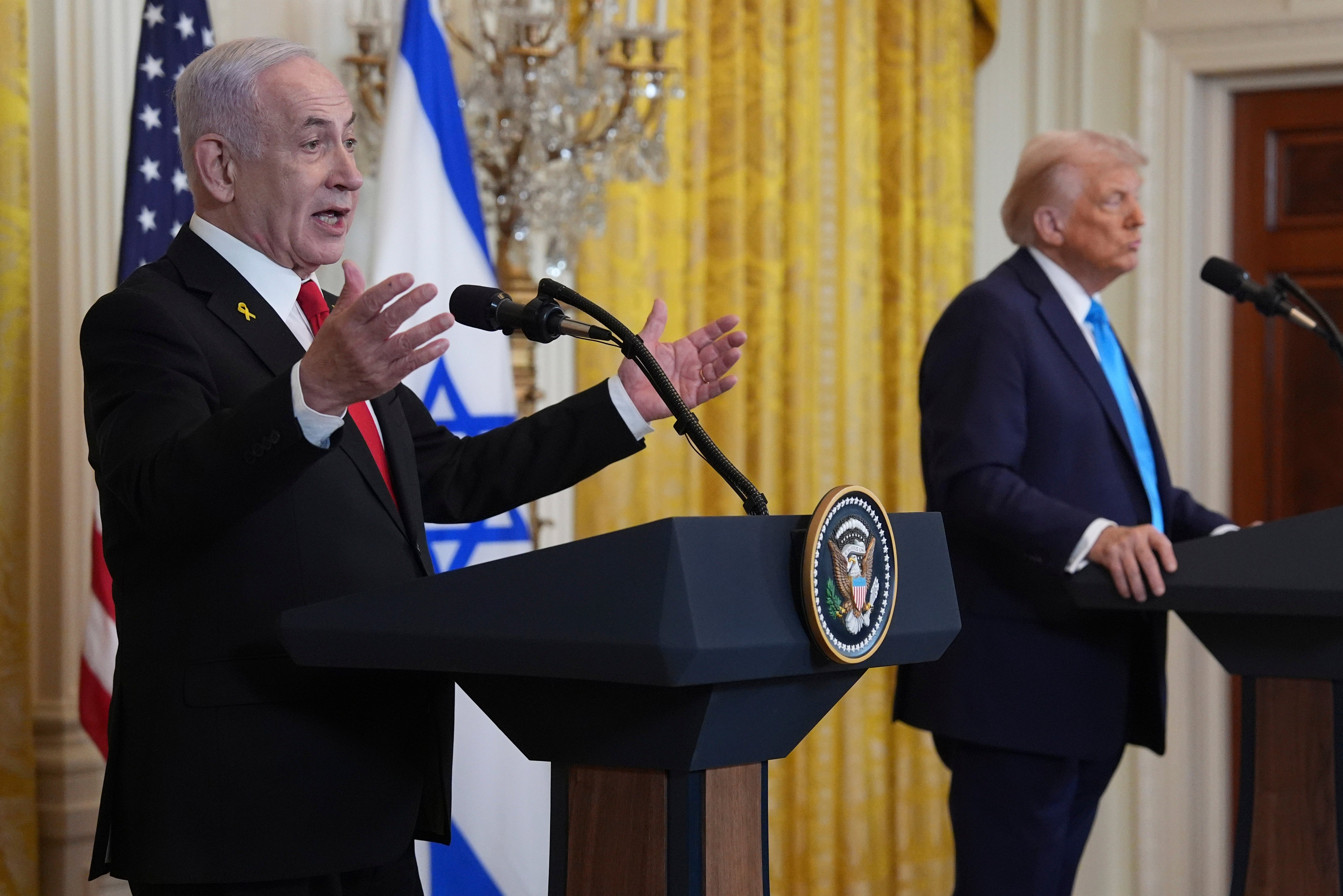 Trump and Netanyahu both spoke at the press conference at the White House