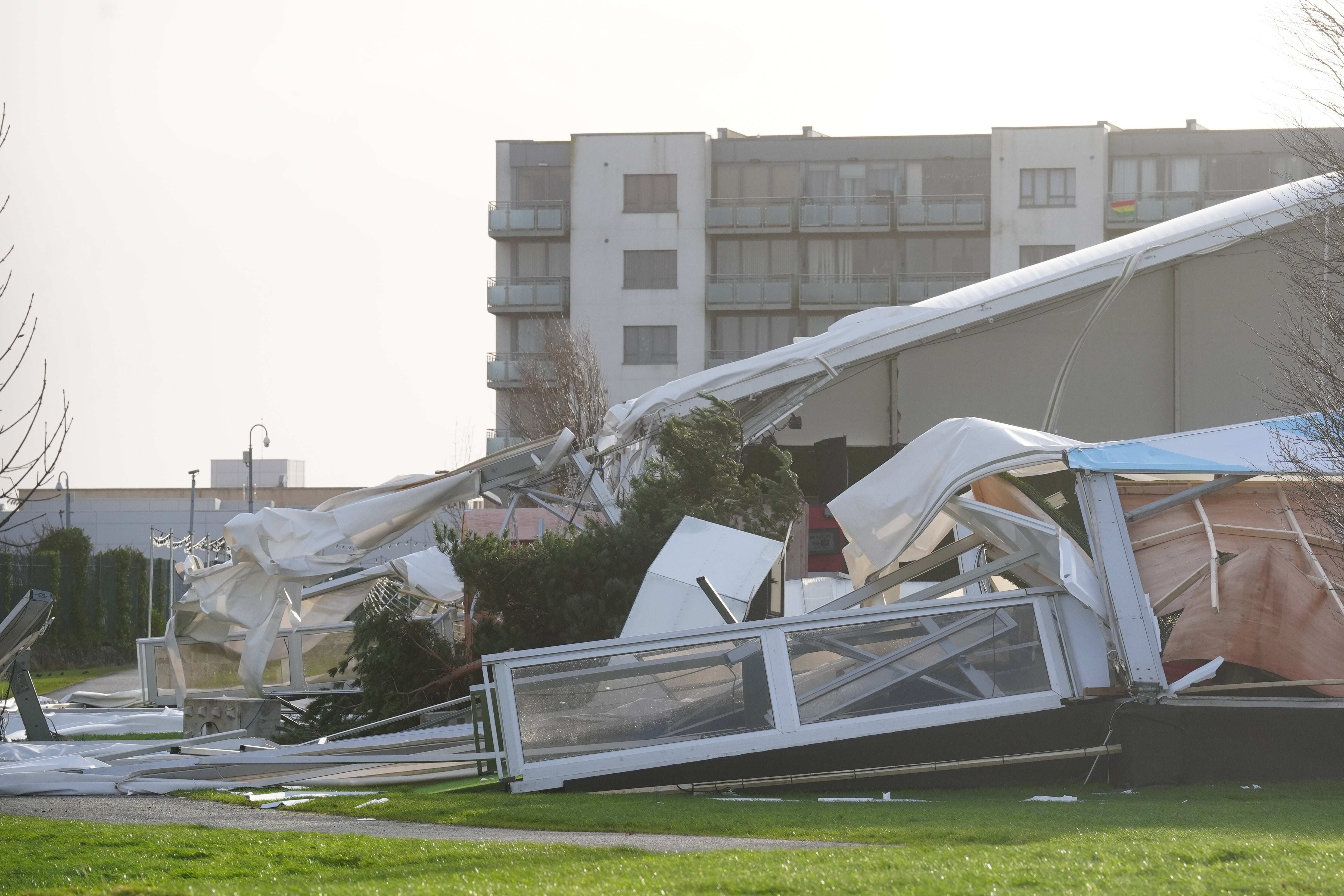 Damage to a building during Storm Eowyn which hit the UK in January