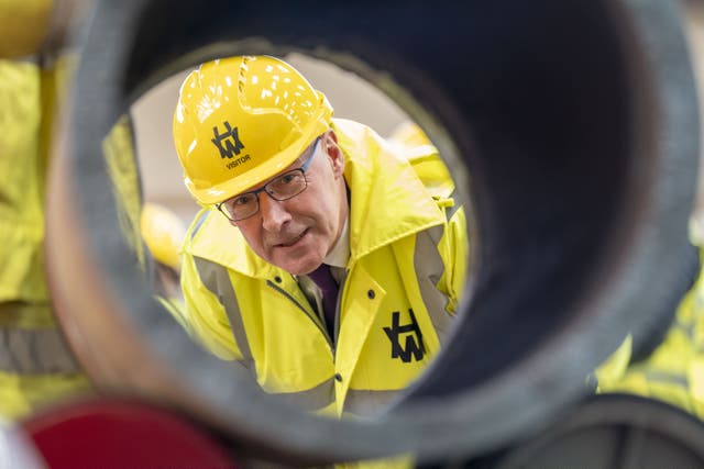 John Swinney said the acquisition of four Harland and Wolff yards by Spanish firm Navantia would provide ‘tremendous security and opportunity’ (Jane Barlow/PA)