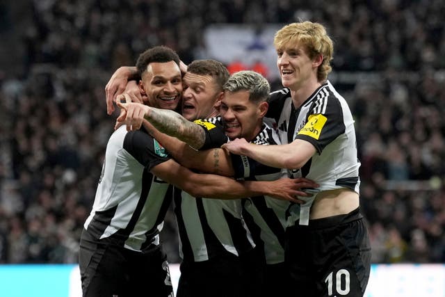 <p>Newcastle reached their second League Cup final in three years after beating Arsenal over two legs</p>