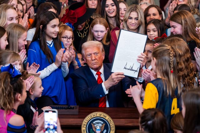 <p>Trump signs an executive order banning transgender athletes from women’s sport</p>