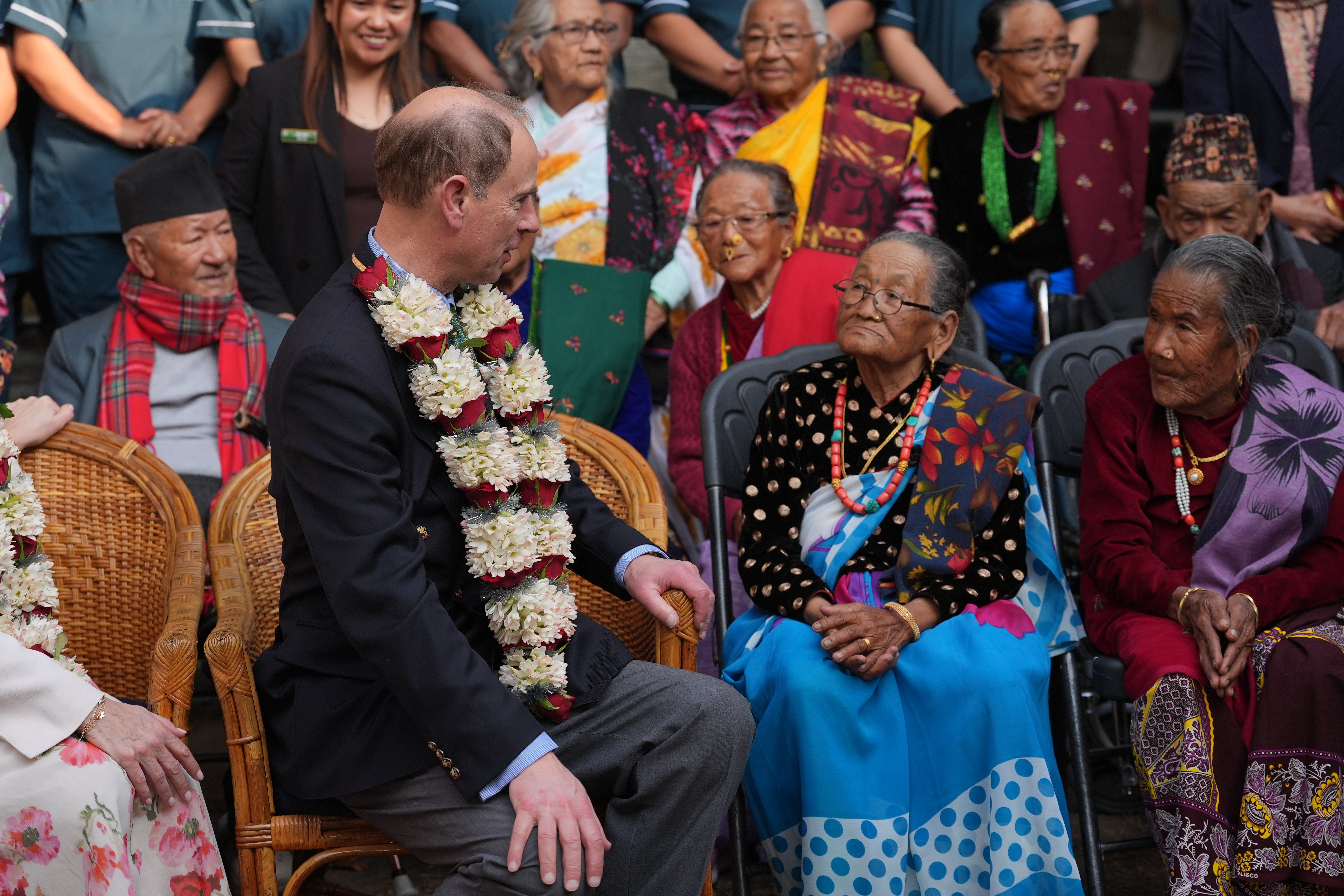 The Duke and Duchess of Edinburgh meet elderly Gurkha veterans and widows
