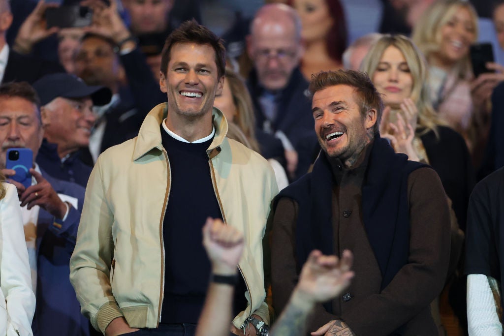 Tom Brady, seen above with David Beckham, has served as the public face of Birmingham’s US backers