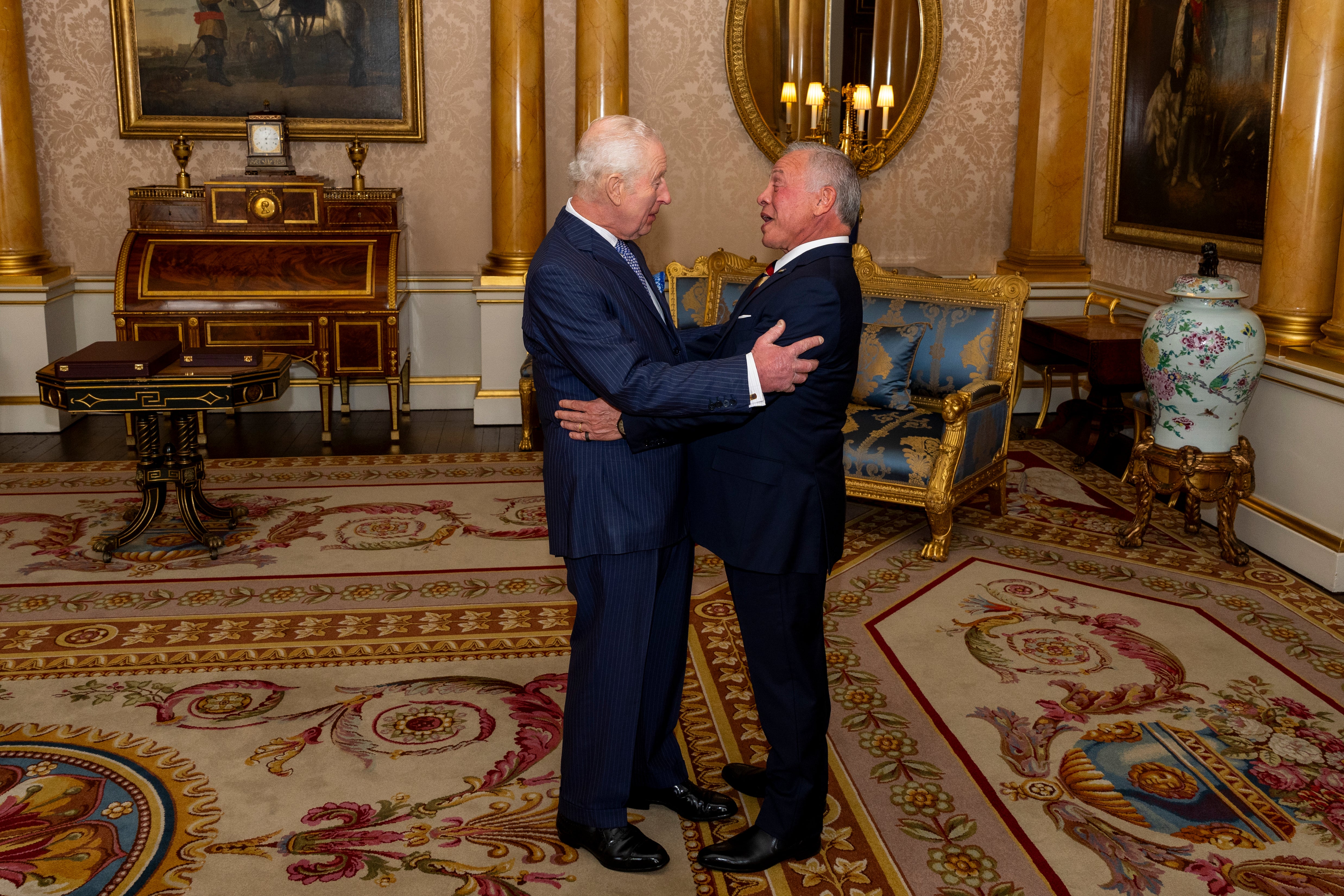 King Charles III has an audience with the king of Jordan