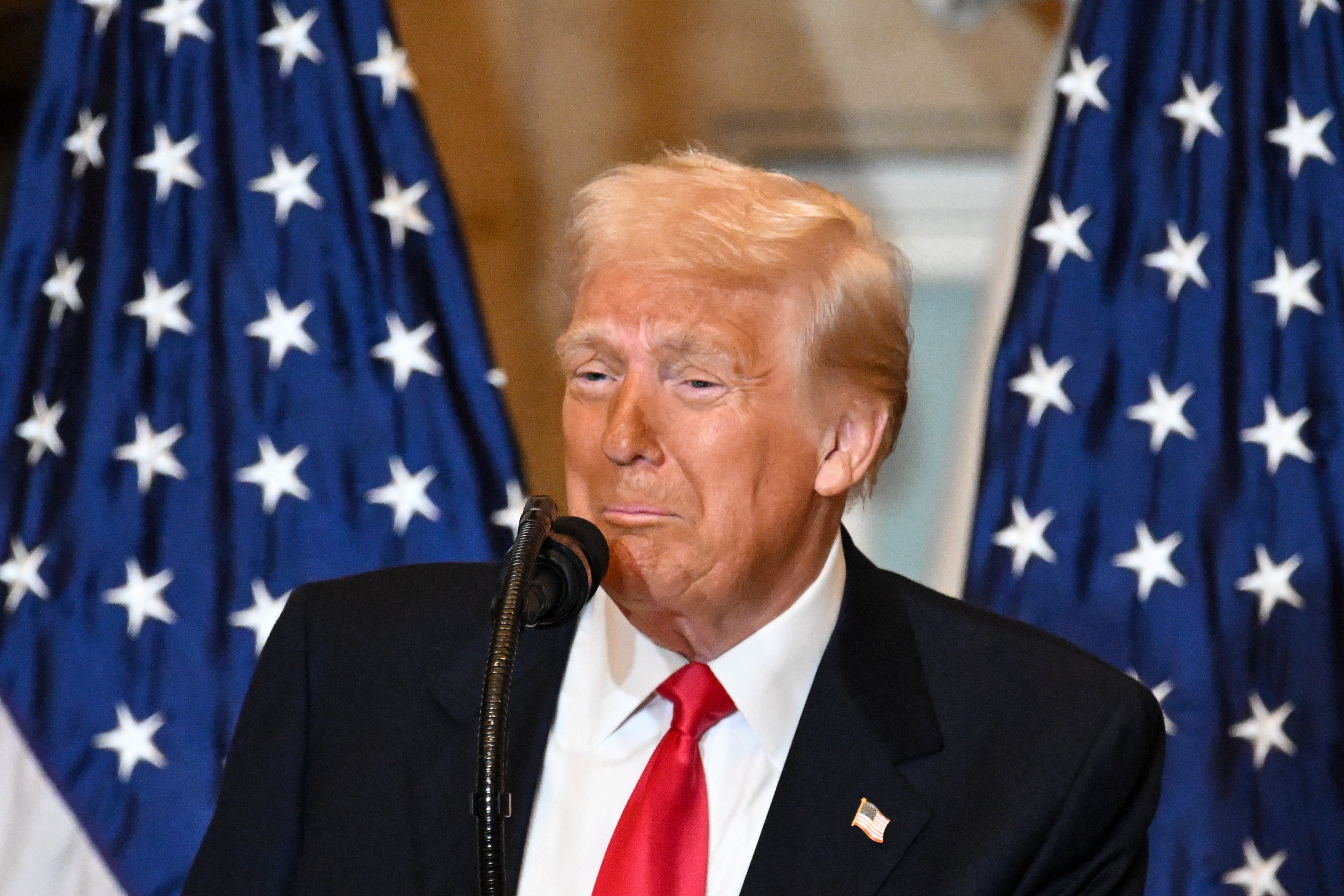 During the National Prayer Breakfast, President Donald Trump doubled down on a conspiracy theory that the USAID was funding Politico and other media outlets.
