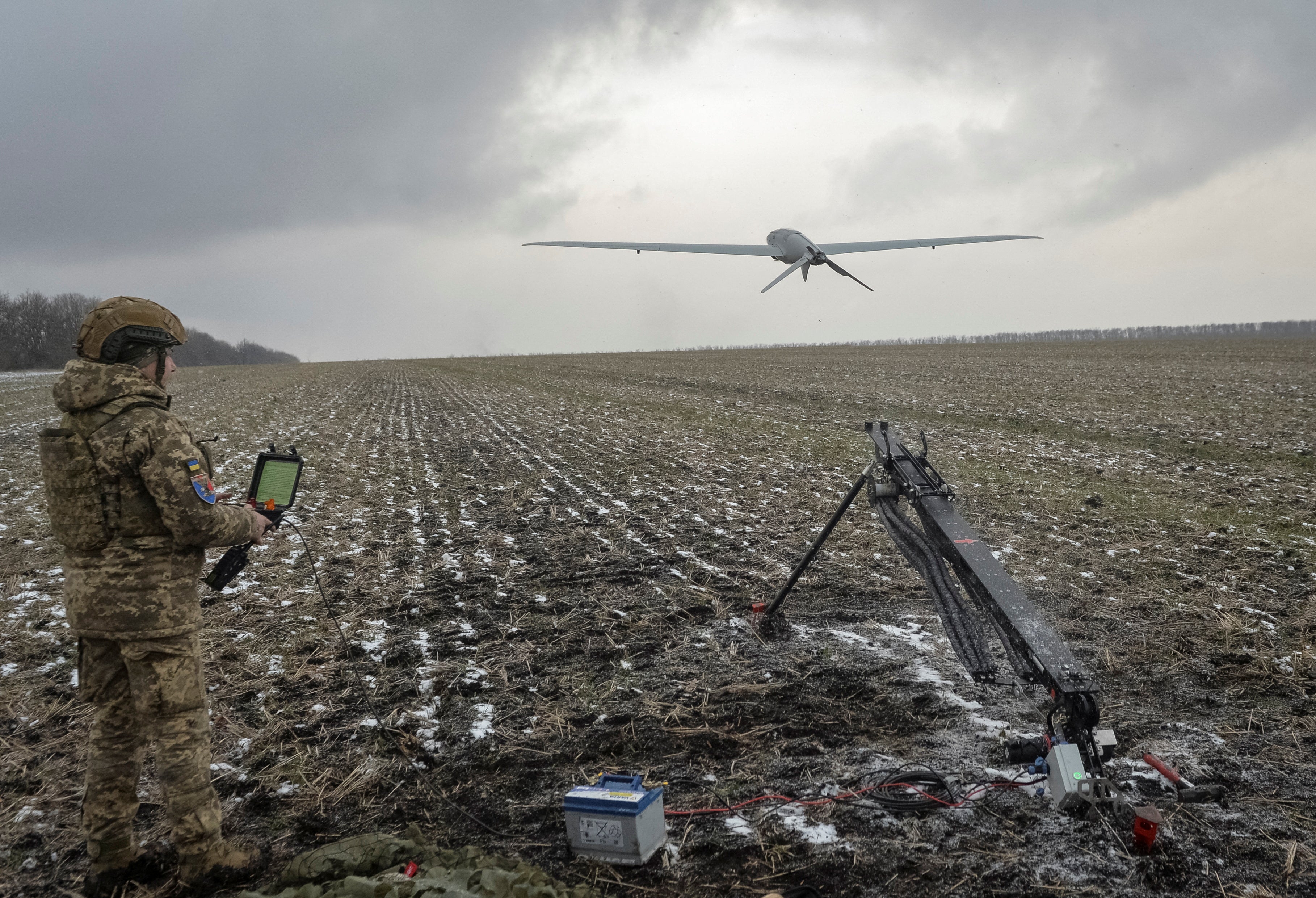 Ukraine has hit targets in Moscow and other areas deep inside Russia using long-range drones that have evaded air defences and attacks airfields and refineries. Pictured: A Shark reconnaissance drone