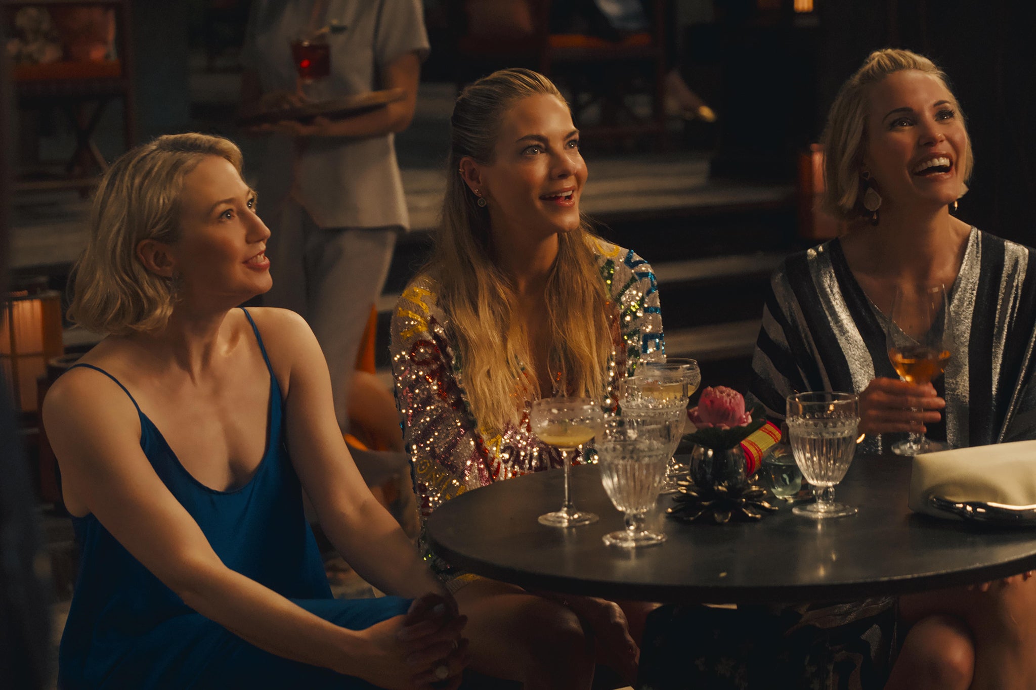 Carrie Coon, Michelle Monaghan and Leslie Bibb in The White Lotus