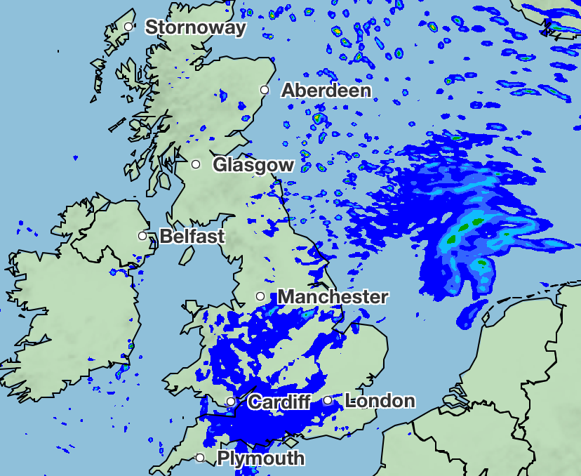 Rainy showers across the East could have sleet and snow mixed in with them