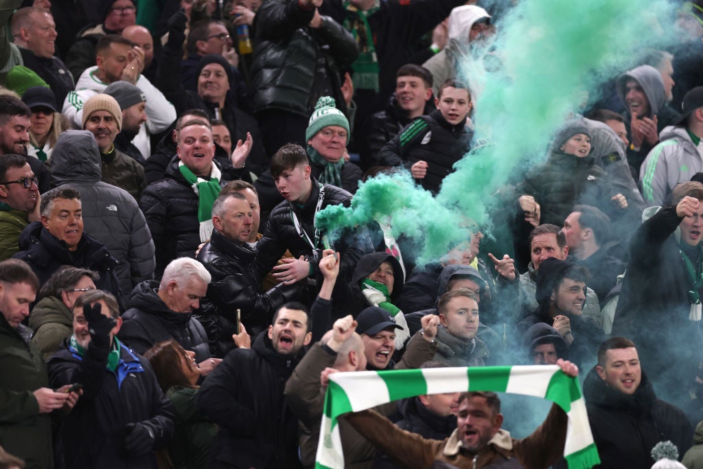 Celtic were charged for lighting fireworks in the away end of Villa Park
