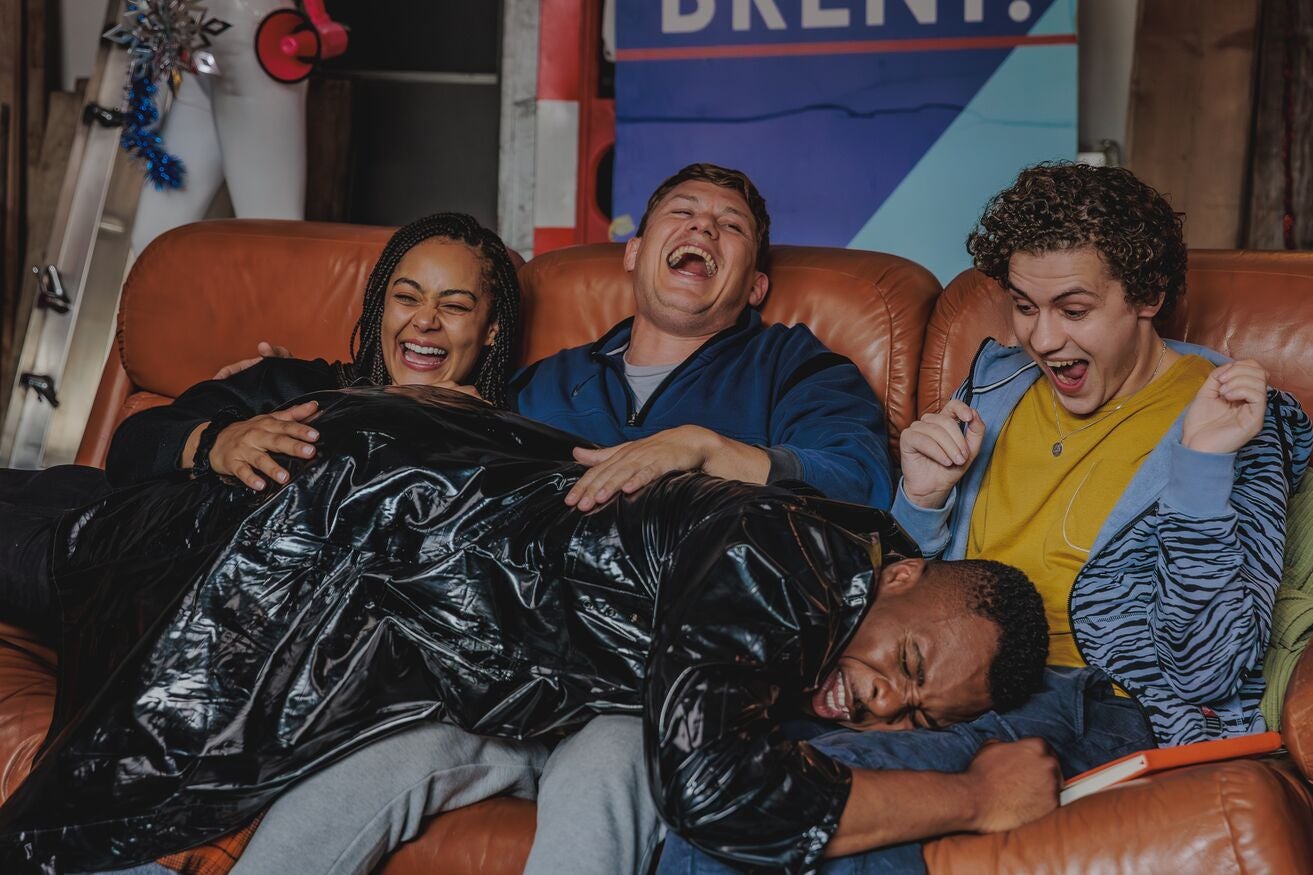 Student union: clockwise from top left, Corinne (Izuka Hoyle), Danny (Jon Pointing), Jack (Dylan Llewellyn) and Yemi (Olisa Odele).