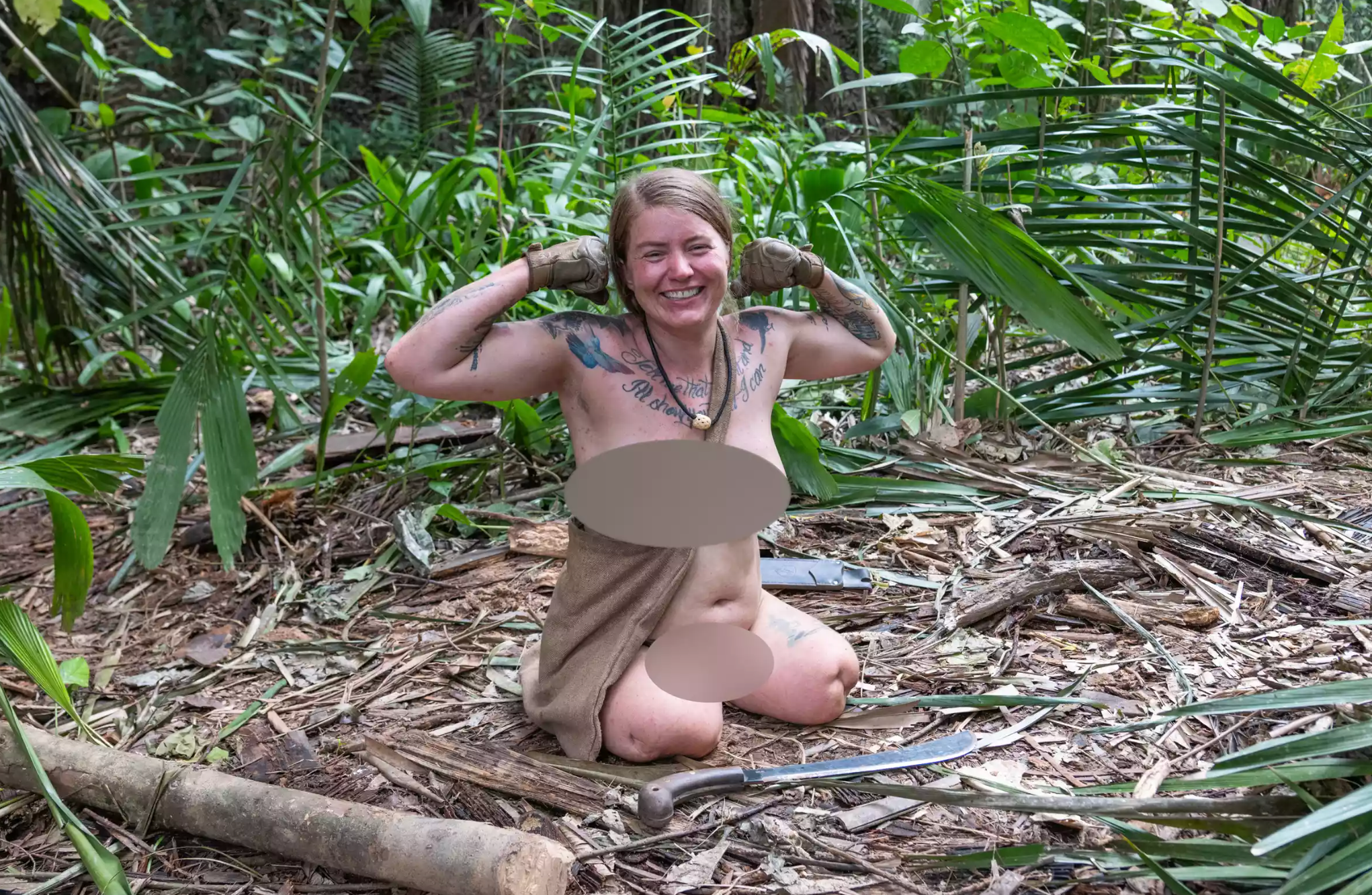 <p>Mandy on 'Naked and Afraid'</p>