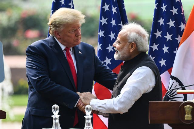 <p>File. Donald Trump with Narendra Modi</p>