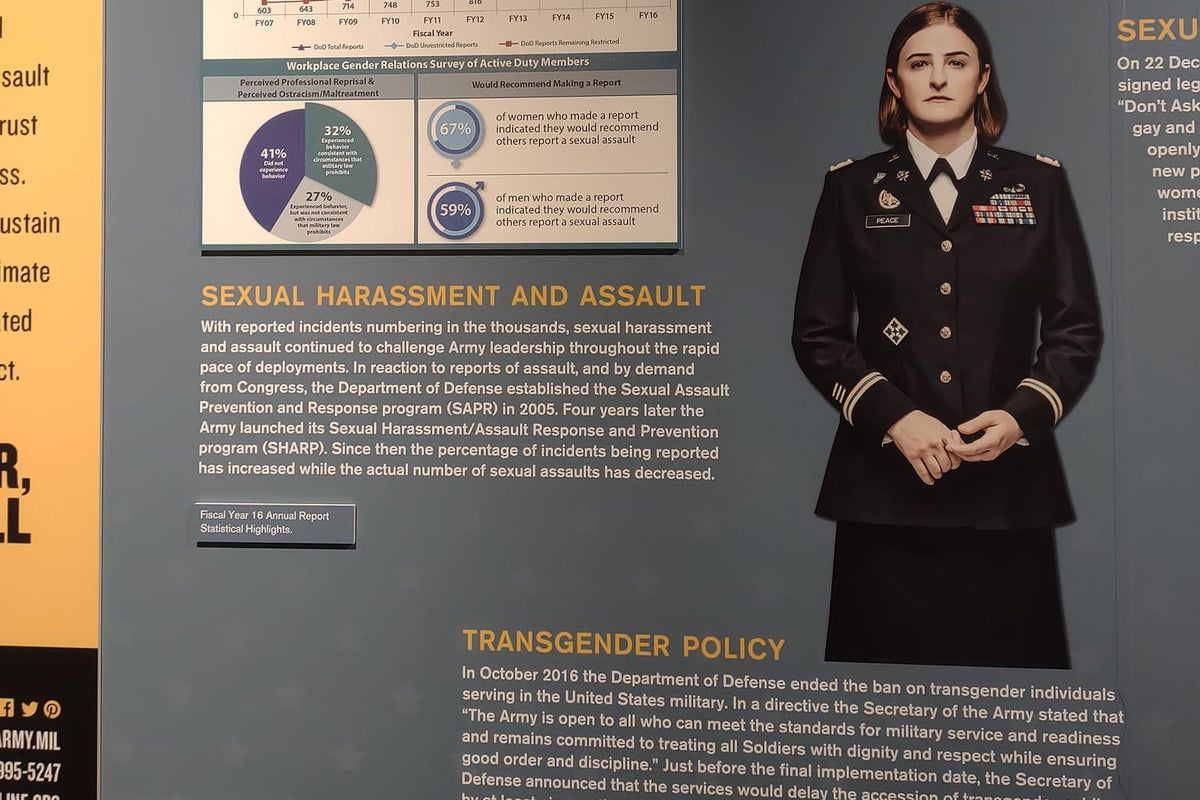 Army museum covers display honoring transgender soldiers Army museum covers display honoring transgender soldiers