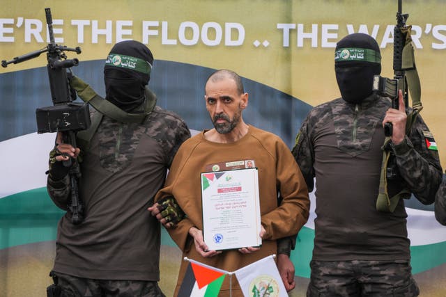 <p>Israeli hostage Eli Sharabi is released by Hamas</p>