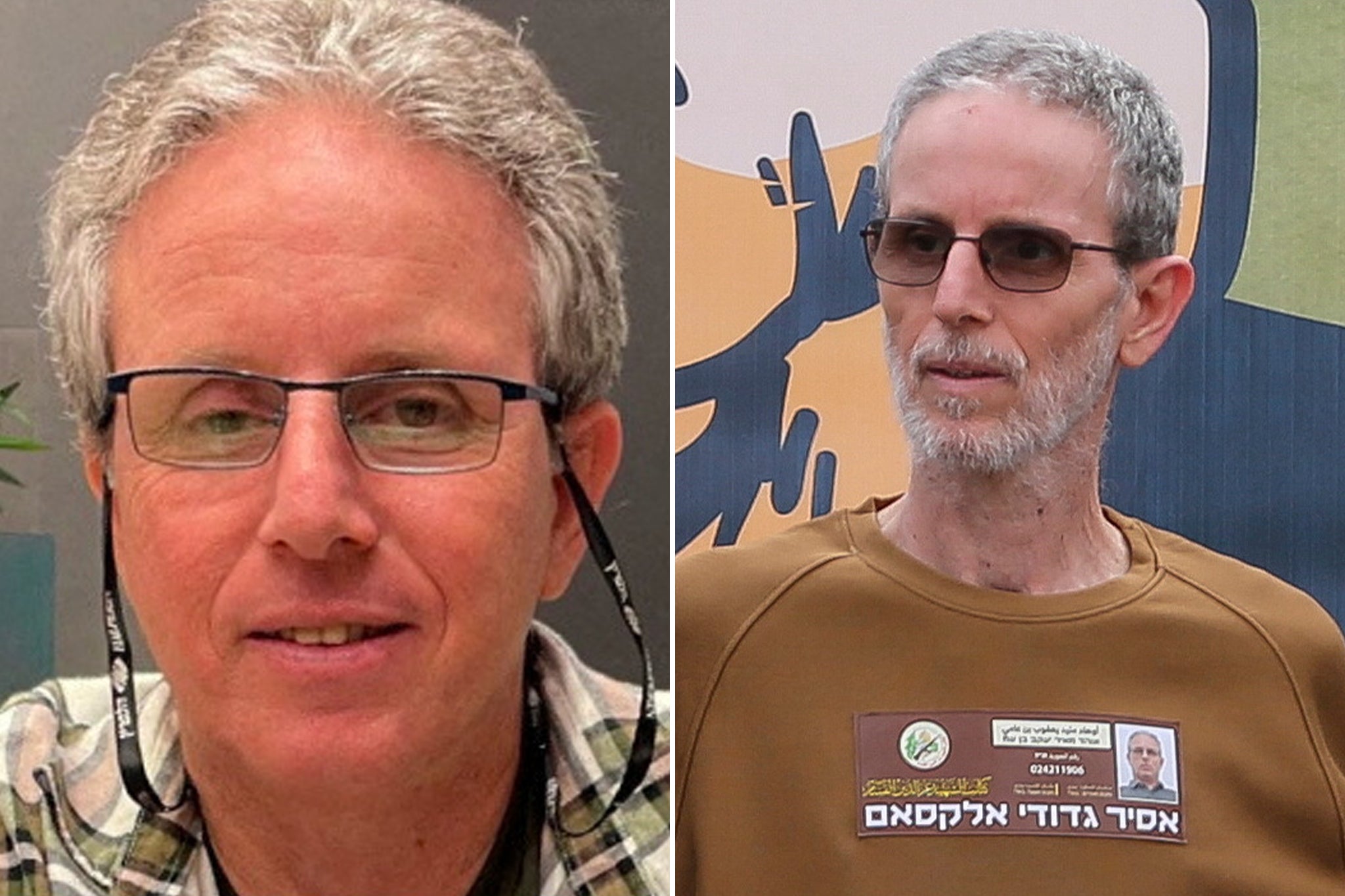 Ohad Ben Ami pictured before and after 16 months in captivity