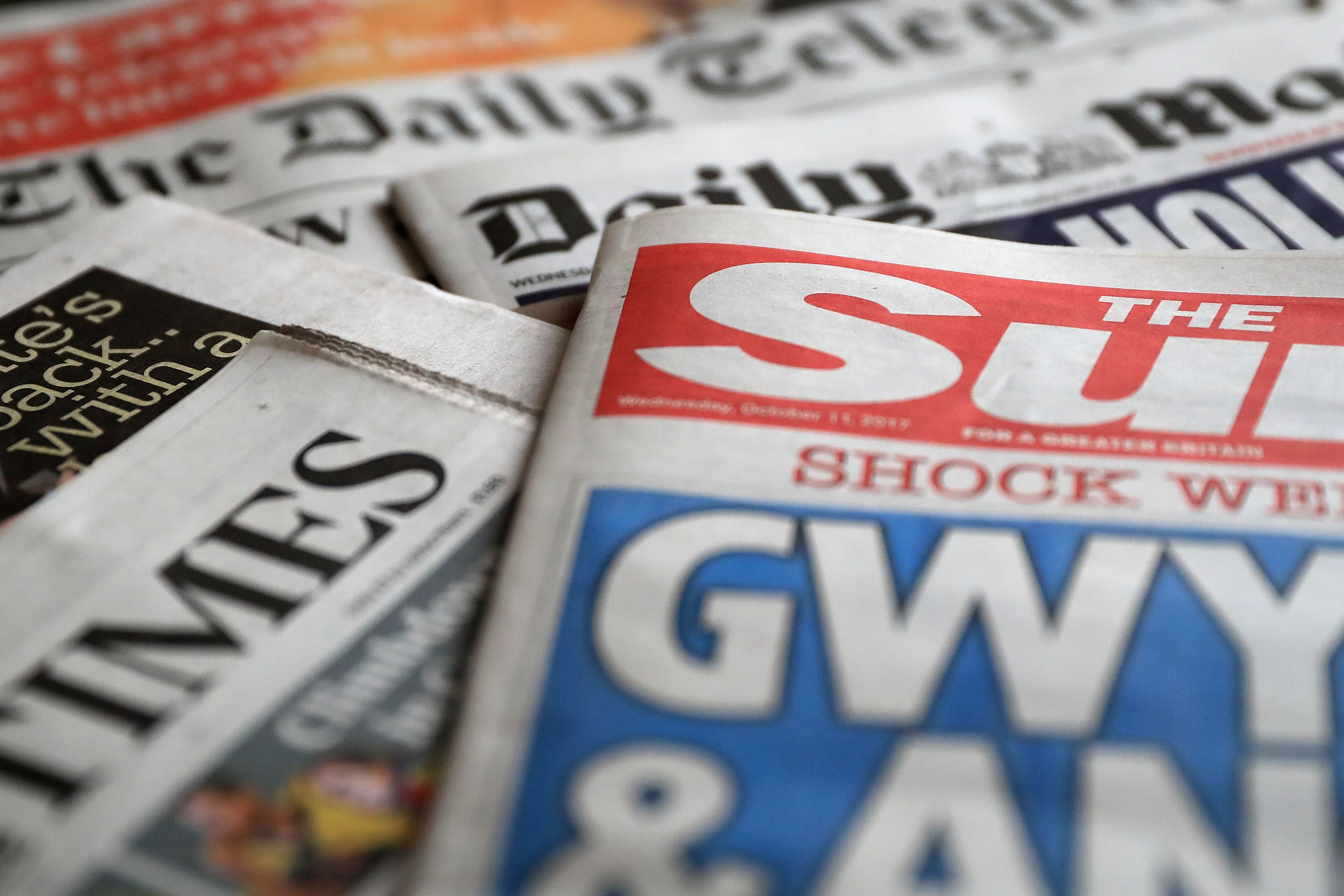 A collection of British newspapers (PA)
