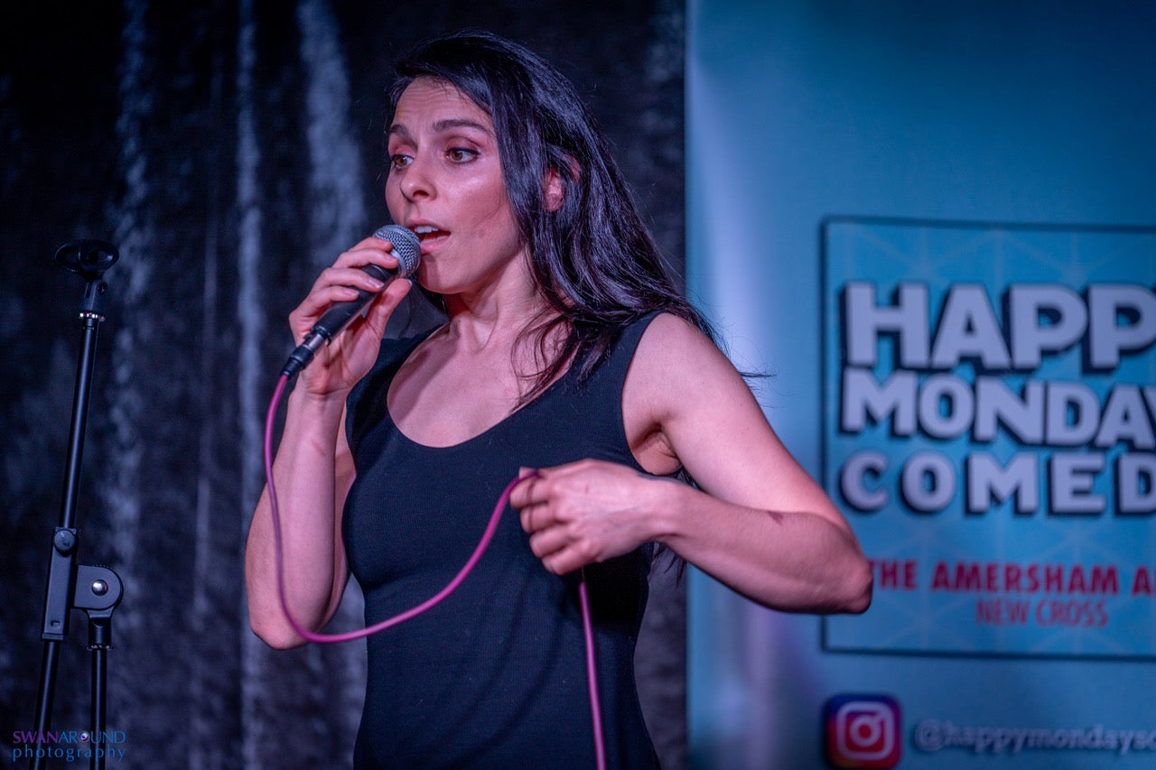 <p>As well as being a stand-up comedian, Hajar is a singer</p>