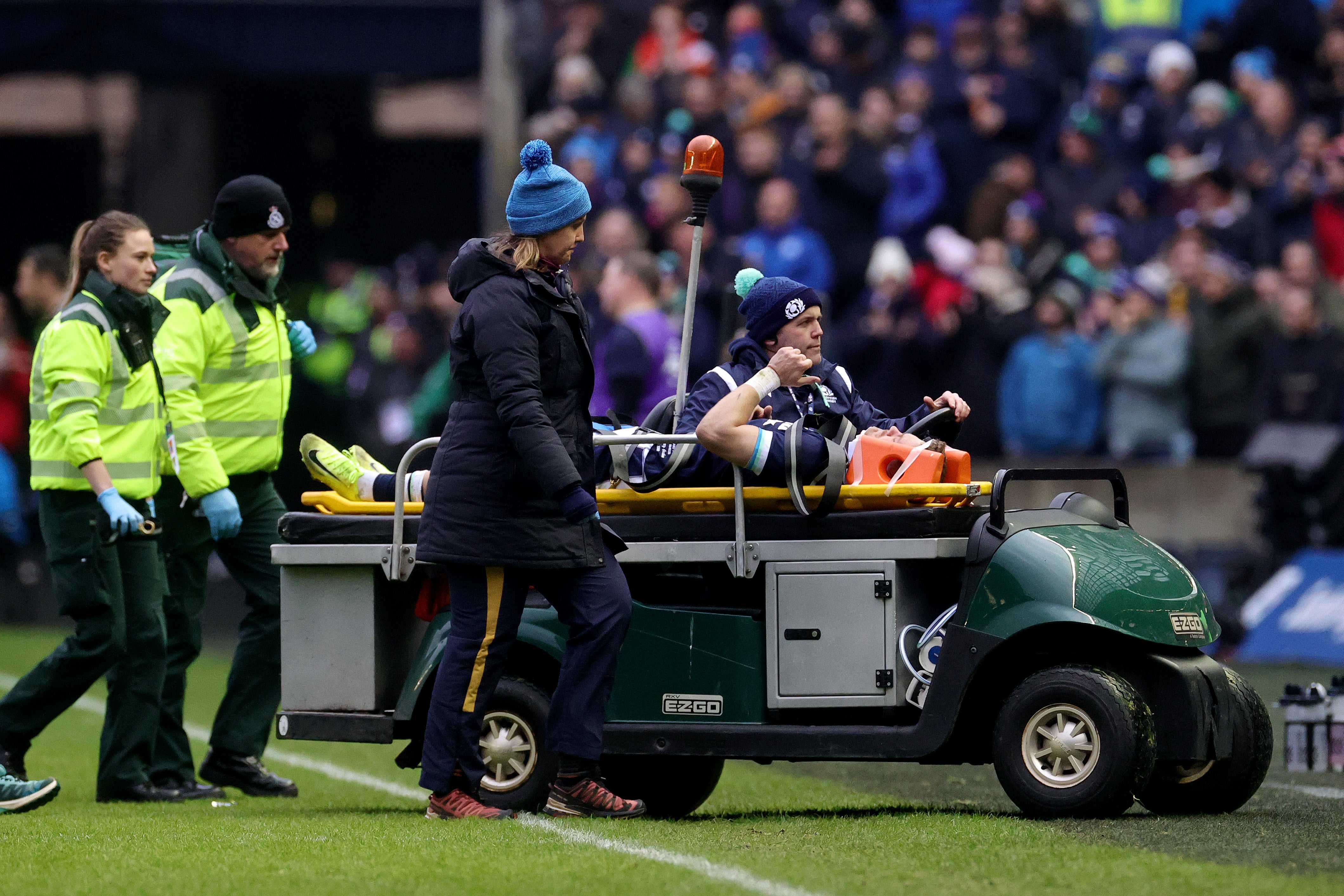 Darcy Graham was able to give a thumb because he had brought him out on a stretcher