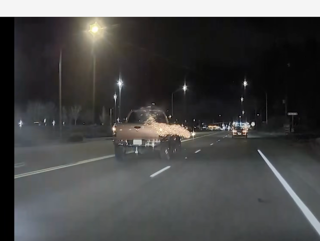 <p>Police in Washington state are asking the public to help identify the truck where a passenger launched fireworks at a nearby driver</p>