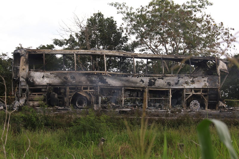 41 killed as bus goes up in flames in southern Mexico accident