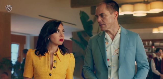 <p>Aubrey Plaza and Michael Shannon in Ritz's 2025 Super Bowl commercial</p>