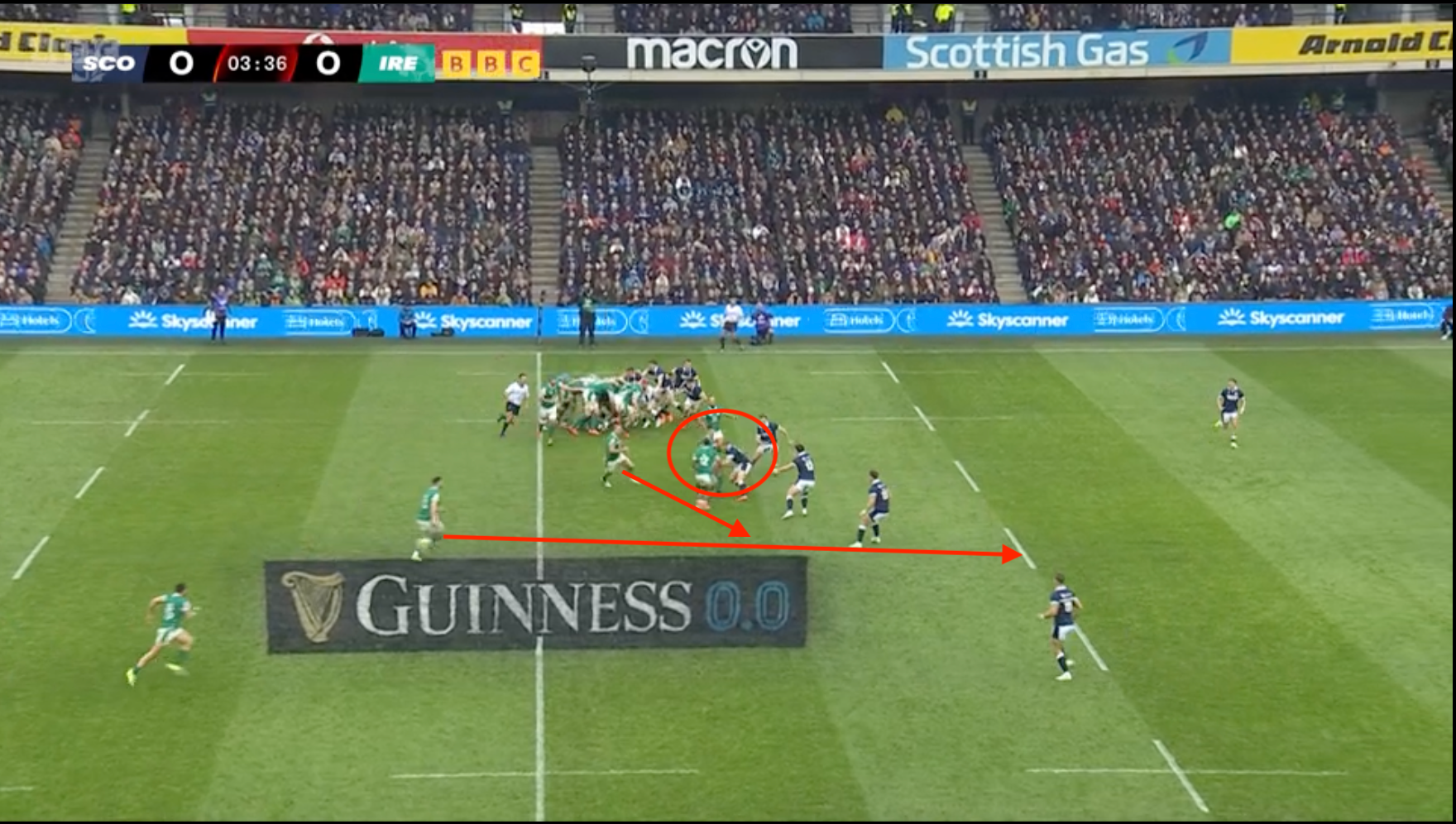 Prendergast's beautifully-timed pull-back pass put James Lowe and Robbie Henshaw into space