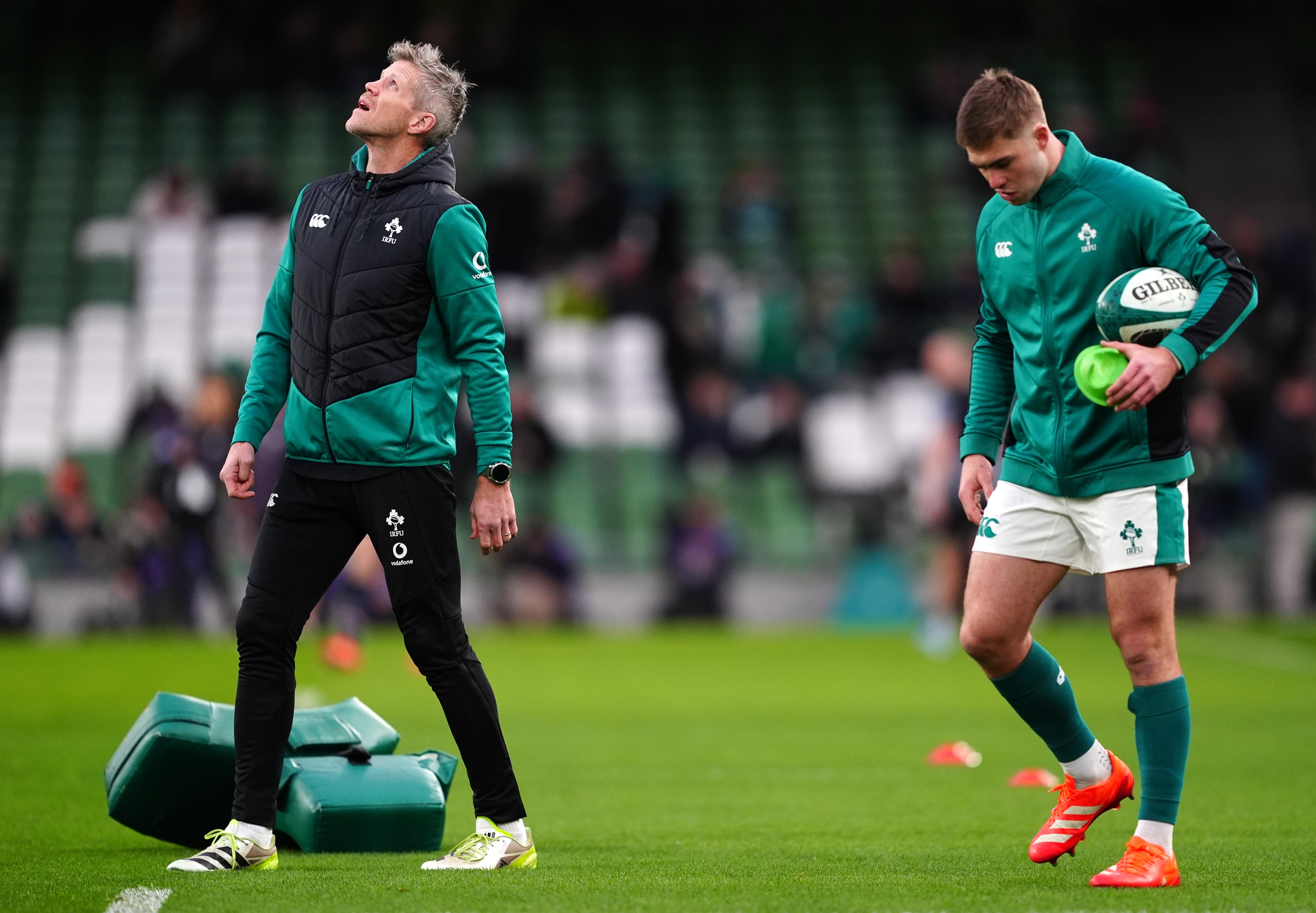 Jack Crowley (right) will also have a role to play under interim coach Simon Easterby (left)