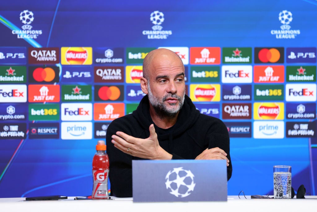 Pep Guardiola parla ai media prima della prima gamba all'Etihad