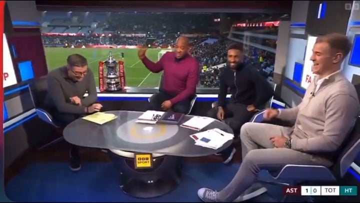 <p>Dion Dublin’s response to angry Tottenham fan interrupting BBC FA Cup coverage.</p>