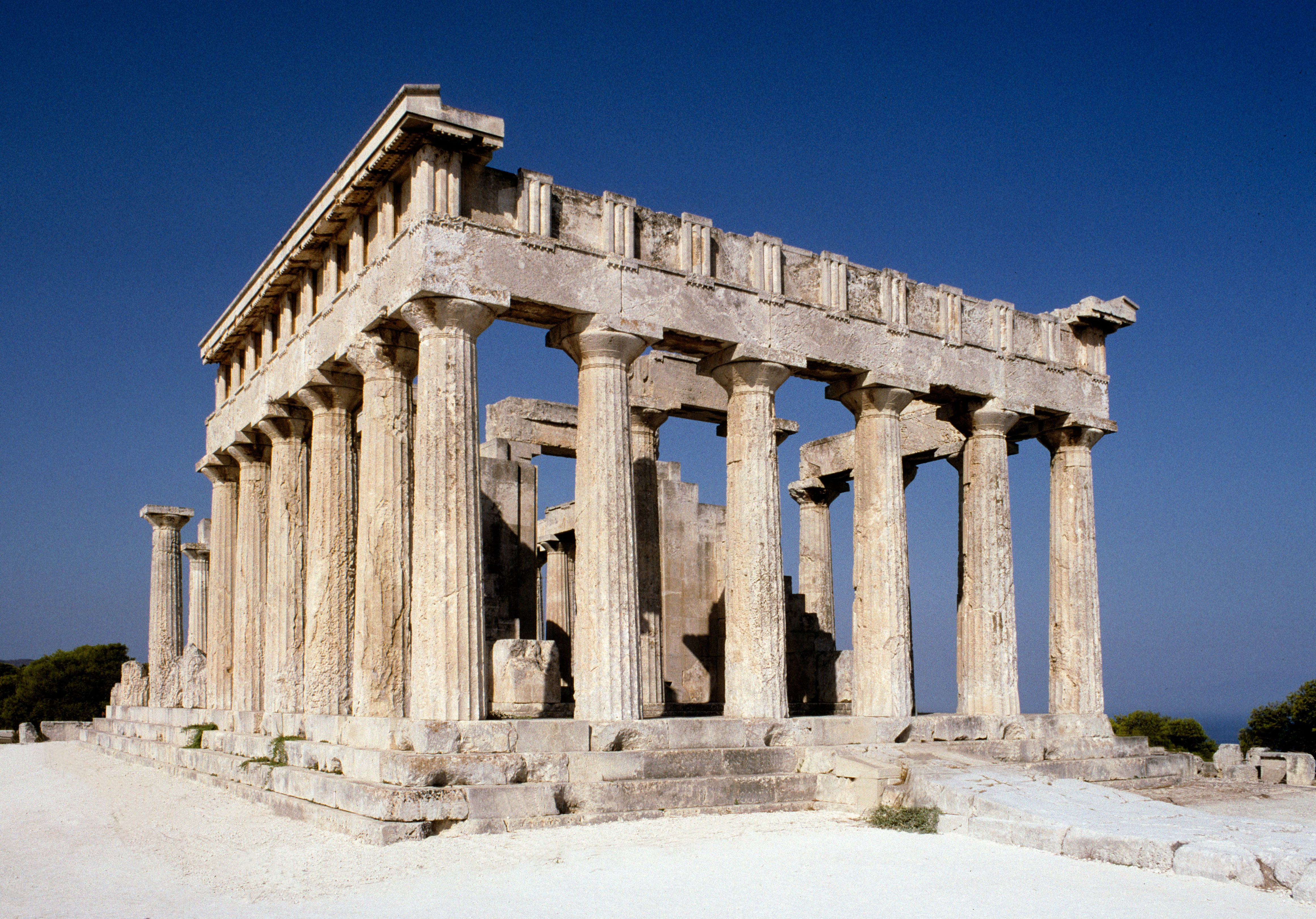 The Temple of Aphaia, perched on a pine-forested hill, is a must-visit for archaeological enthusiasts