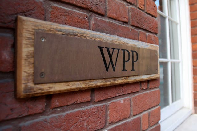The sign outside the offices of WPP in London (Chris Radburn/PA)