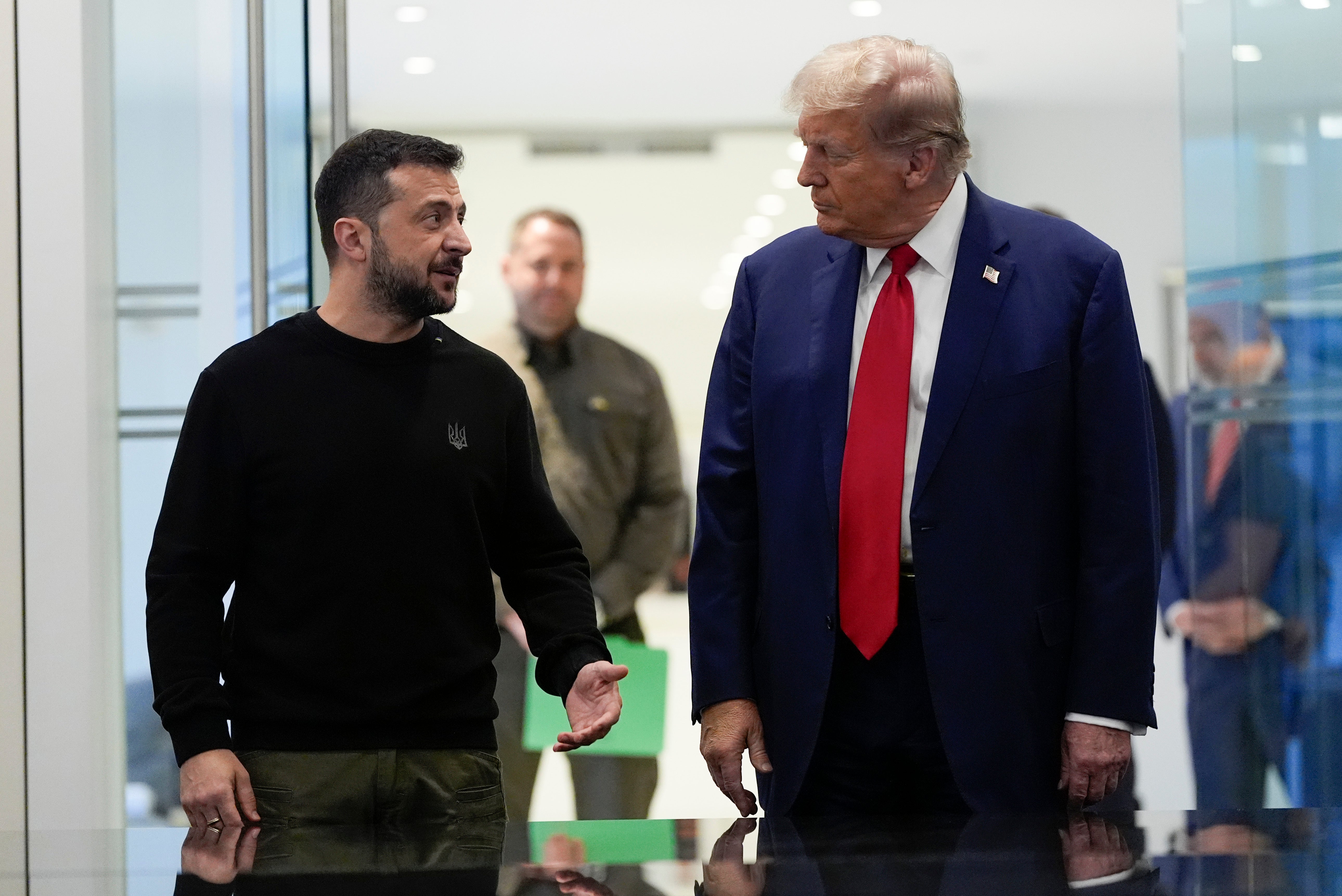 President Donald Trump meets with Ukraine's President Volodymyr Zelensky in New York in September 2024