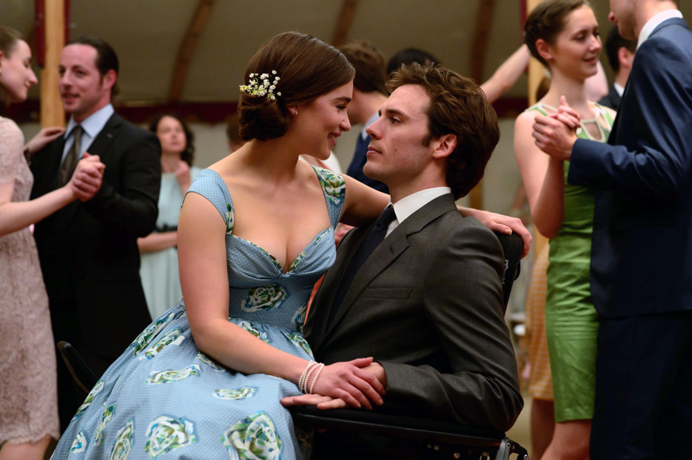 Emilia Clarke and Sam Claflin as Lou Clark and Will Traynor in the 2016 movie adaptation of Me Before You