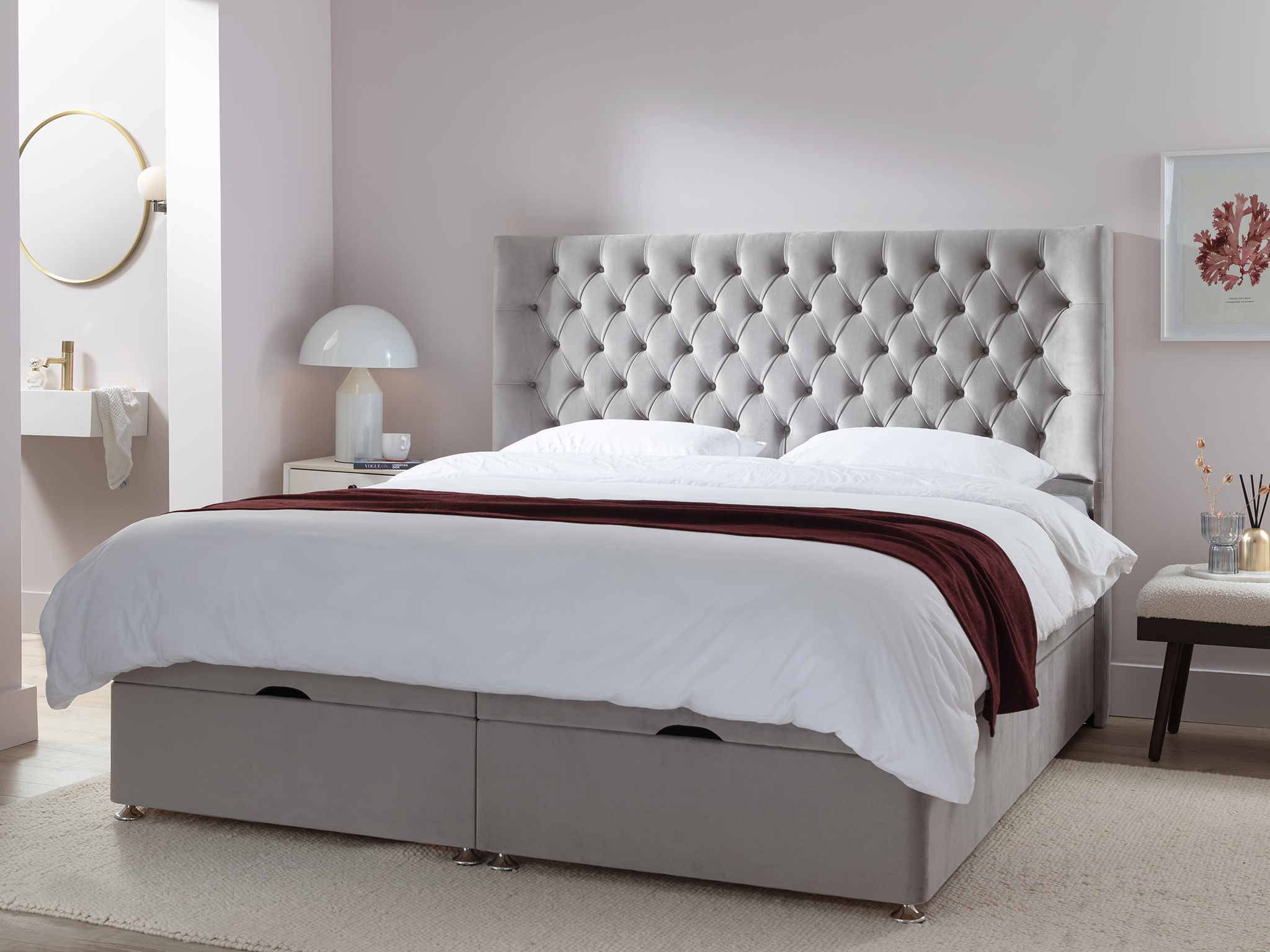 Simba tufted luxury didsbury storage bed