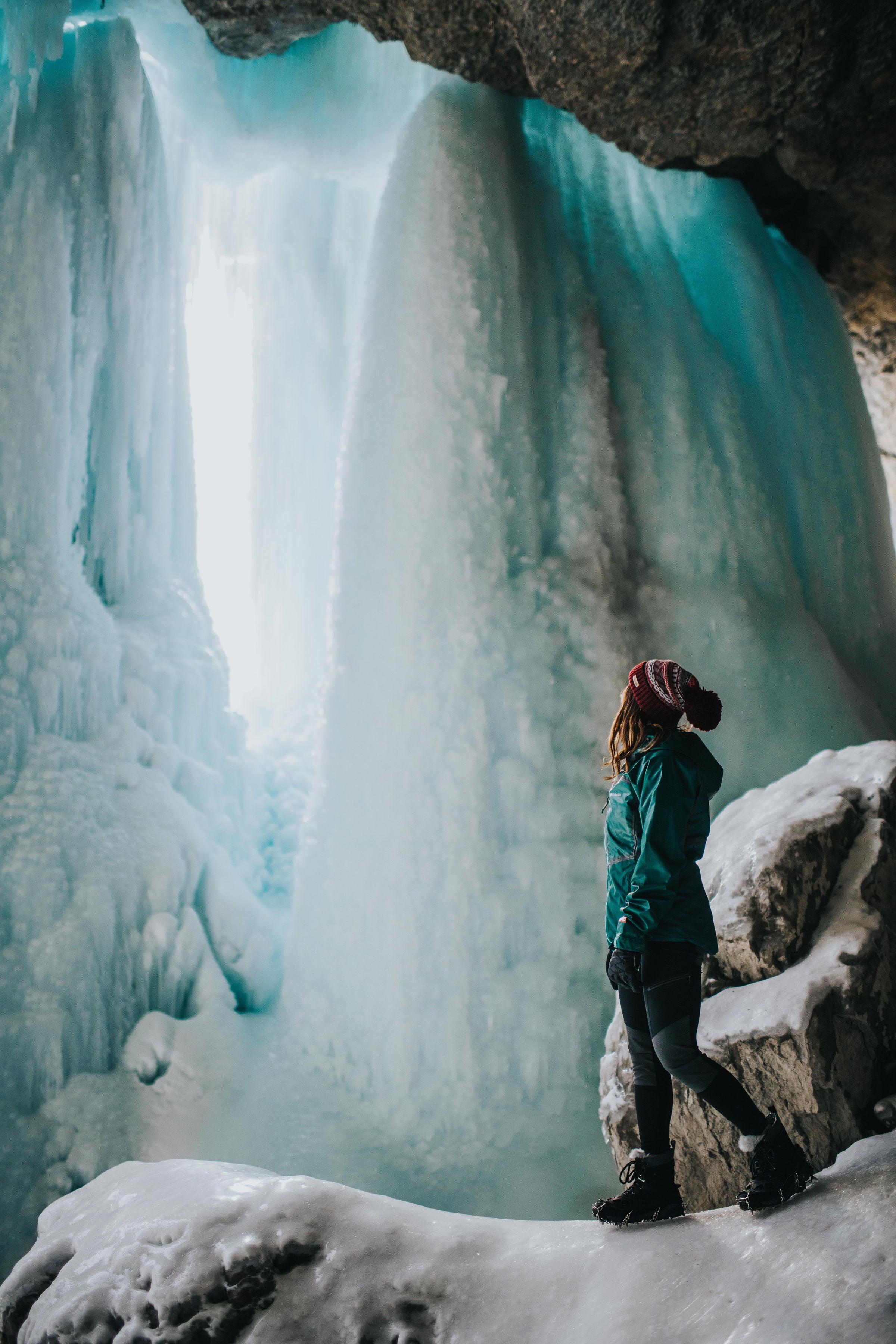 Surround yourself by the frozen pillars and waterfalls of Johnston Canyon on a guided trek