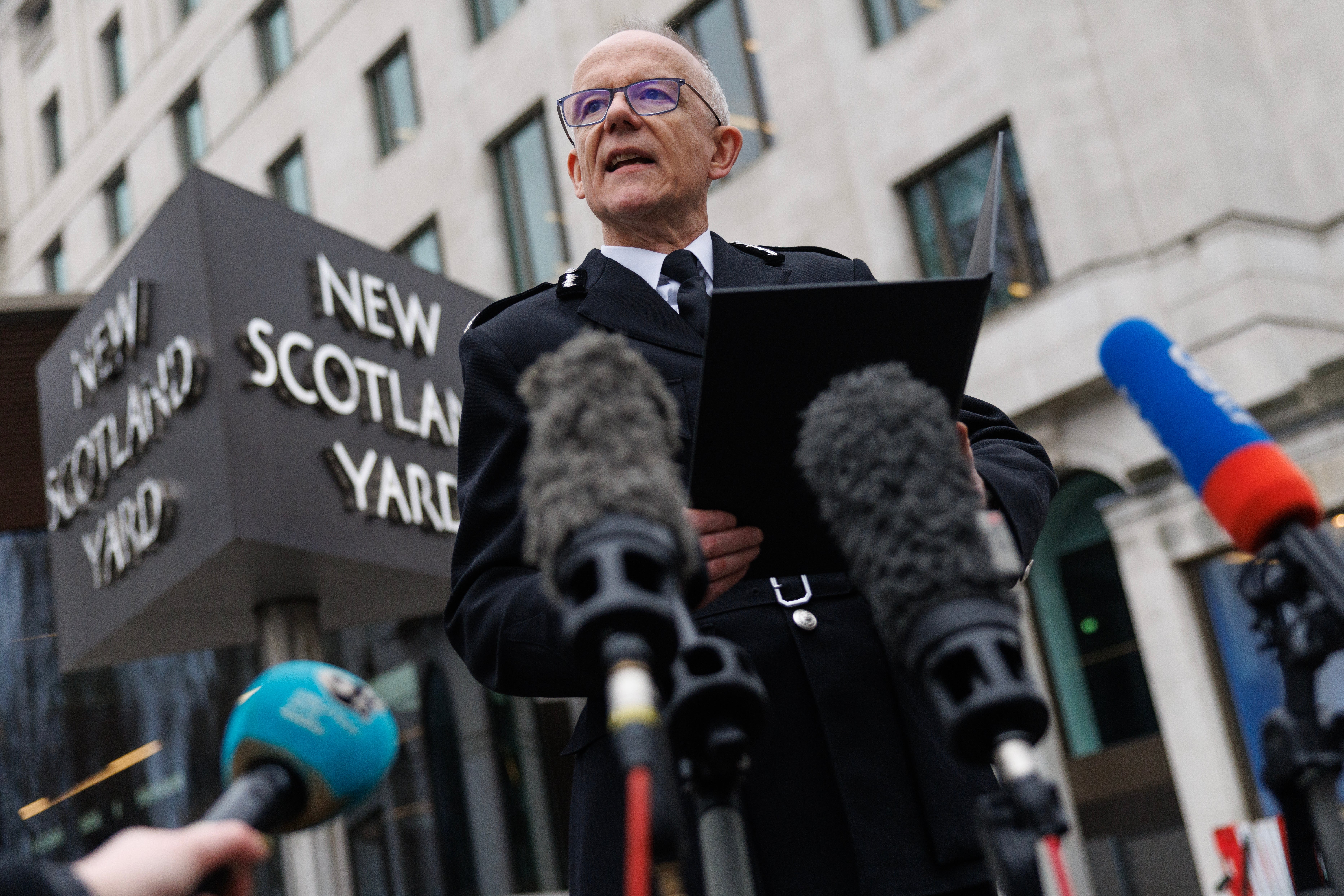 <p>Met commissioner Sir Mark Rowley gave a press conference after the High Court’s decision</p>