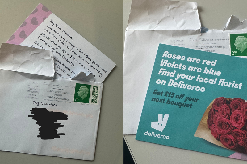 Voices: I just received the creepiest Valentine’s Day card of my life from Deliveroo