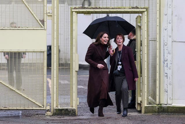 <p>Kate visits a mother and baby unit at HMP Styal, a prison and young offender institution, near Wilmslow</p>