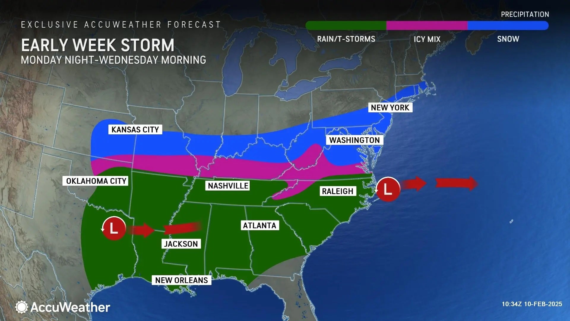 The early week storm was bring travel hazards across much of the eastern and central U.S. on Tuesday. Snow had already started falling in multiple states