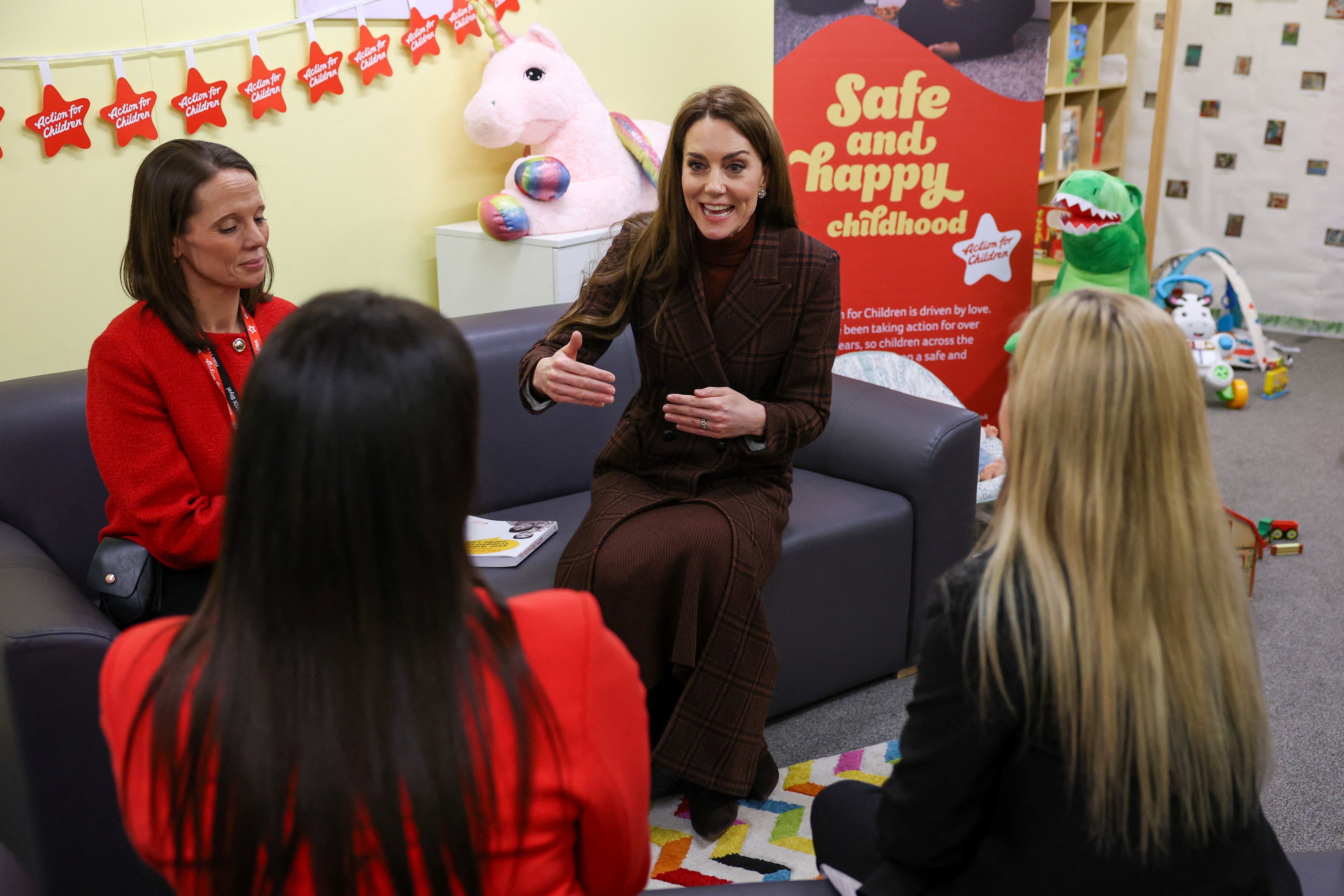 The Princess of Wales, Patron of Action for Children, during a visit to a mother and baby unit inside HMP Styal in Wilmslow