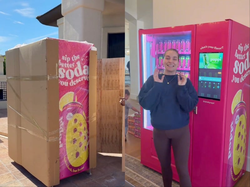 Popular soda alternative Poppi defends gifting life-sized vending machines after backlash