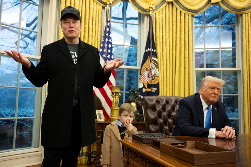 Elon Musk’s son steals show by mimicking his dad during Oval Office presser with Trump