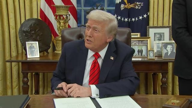 <p>Trump says sharks won't be hurt by plastic straws as they 'munch their way through the ocean'</p>