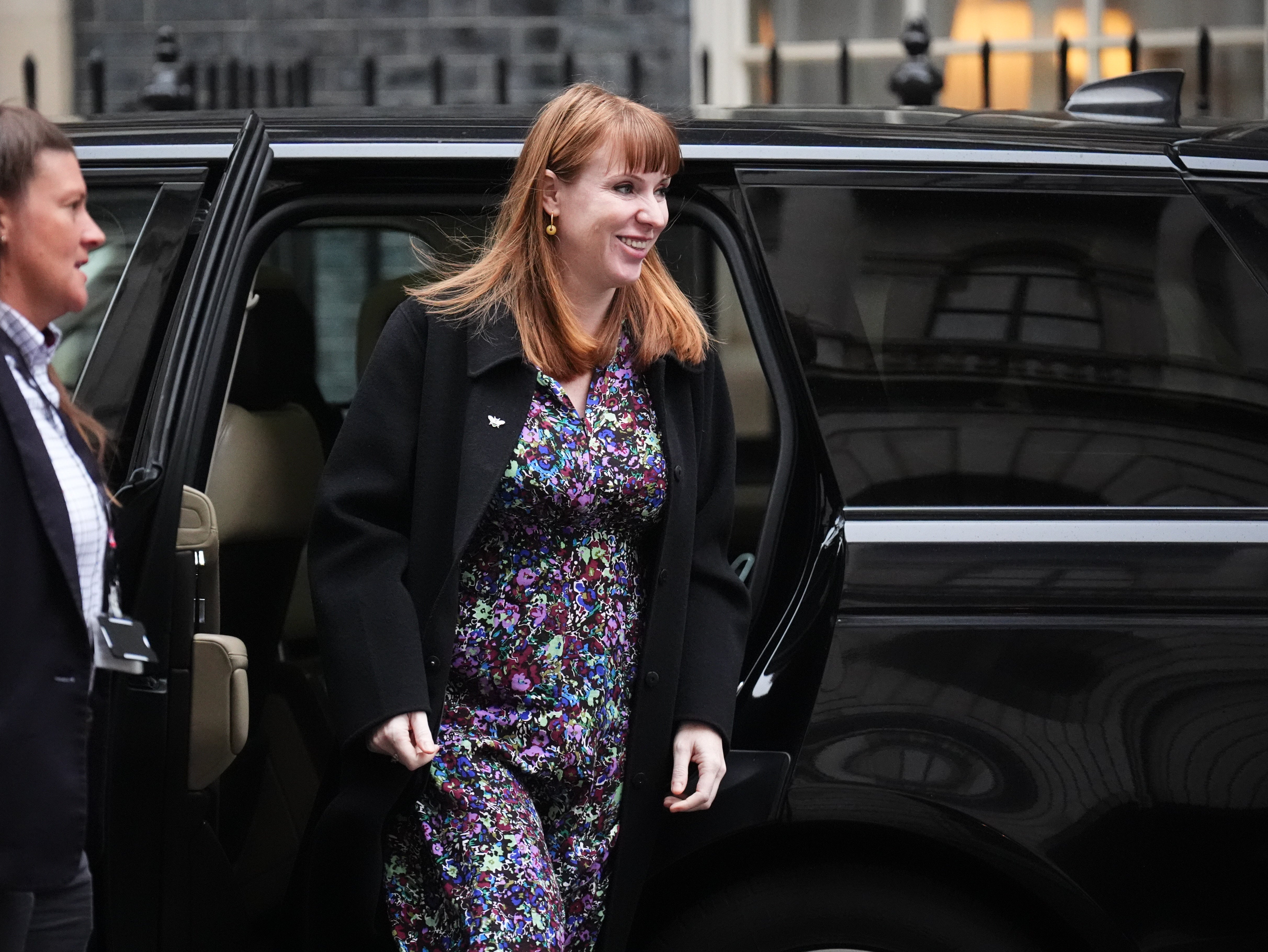 Deputy prime minister Angela Rayner arrives in Downing Street for a Cabinet meeting this morning