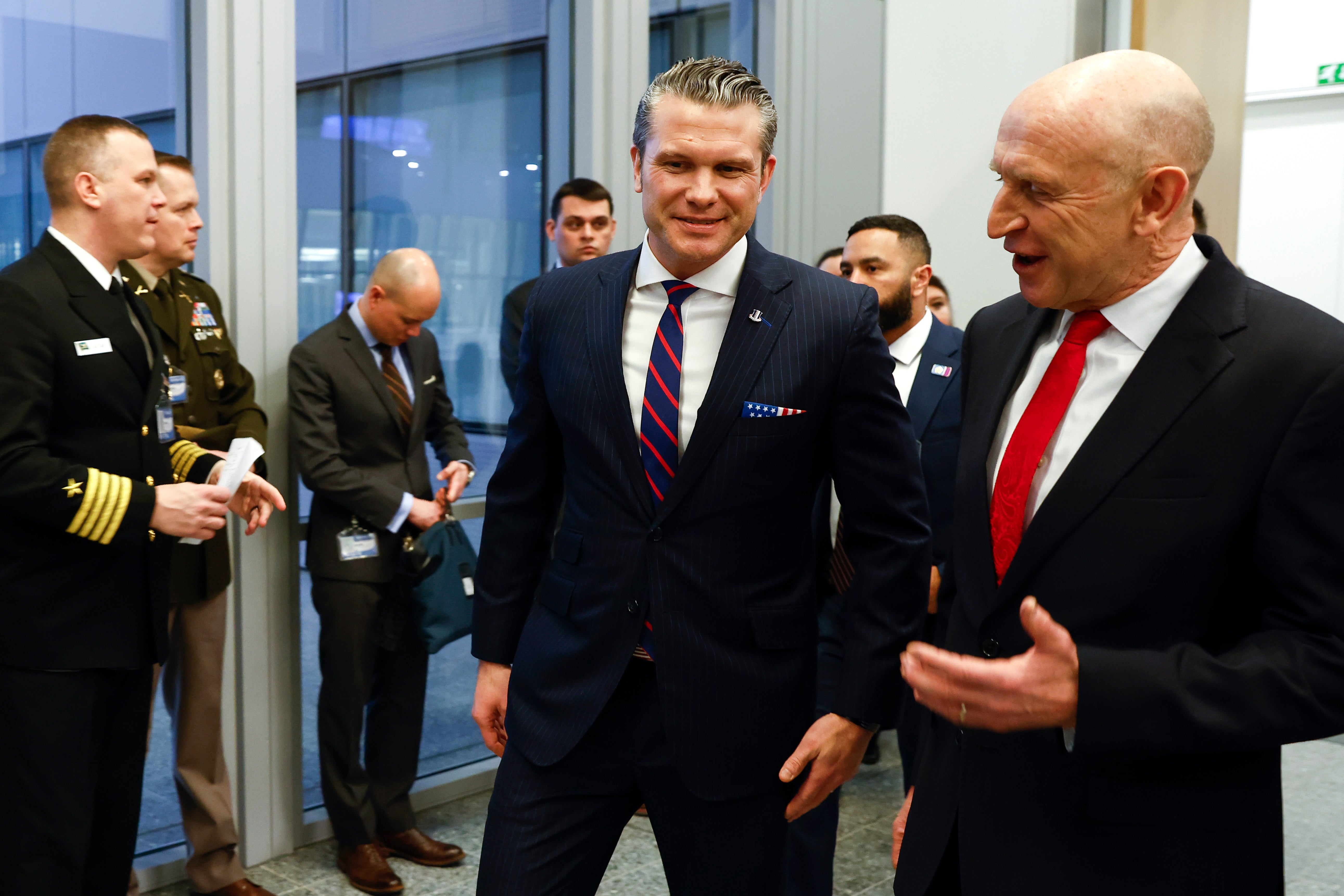 Uk secretary for defence John Healey (right) with his US counterpart Pete Hegseth