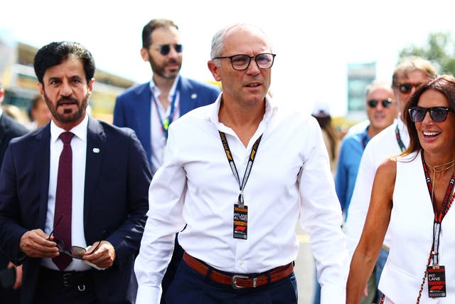 <p>A letter from the DRC foreign ministry was sent directly to F1 chief executive Stefano Domenicali (centre)</p>