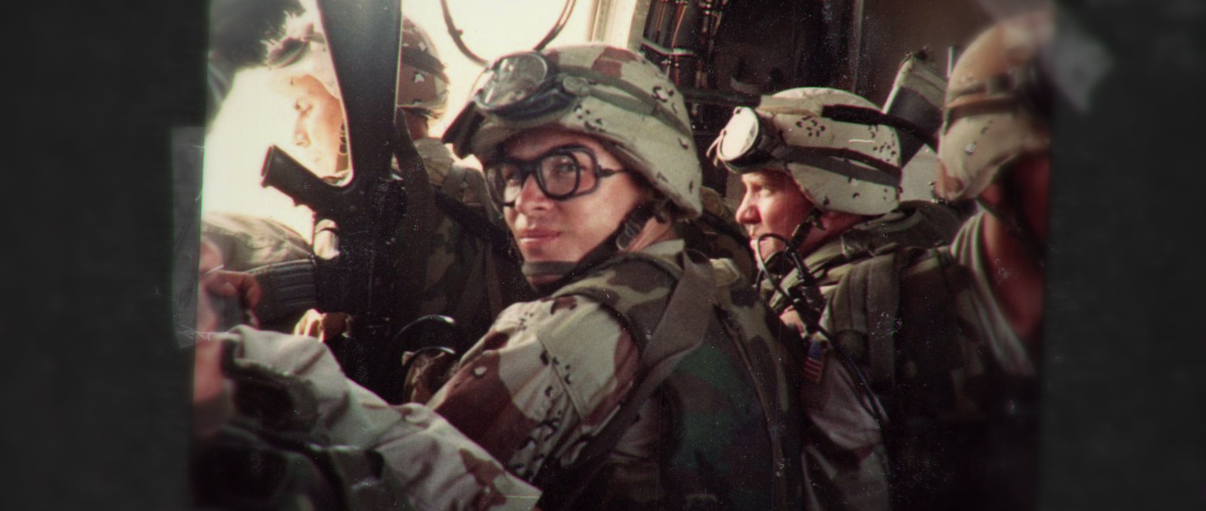 Soldiers Glenn Harris, McCray, Buck Wilford, Matt Eversmann and Jason Moore in a still from Netflix's 'Surviving Black Hawk Down'