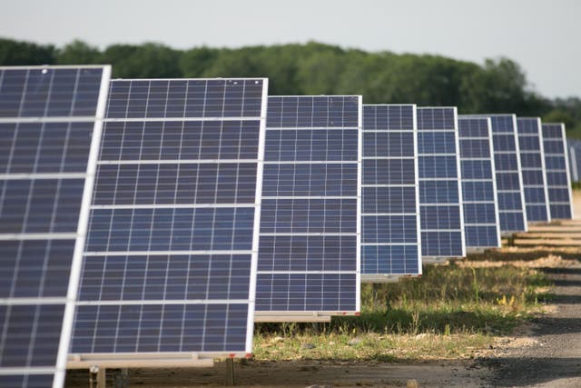 Research from the RSPB and the University of Cambridge explored two types of solar farms in the East Anglian Fens (Daniel Leal-Olivas/PA)