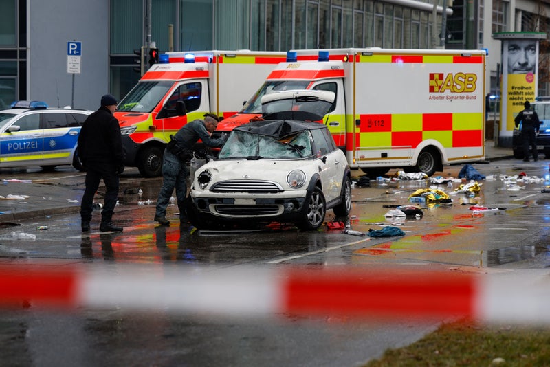 Munich latest: Car drives into trade union rally crowd leaving multiple people injured